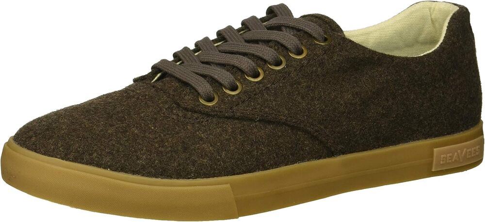 Seavees Hermosa Plimsoll Grayers Sneakers Wool Flannel Low Top Casual Gray 10.5